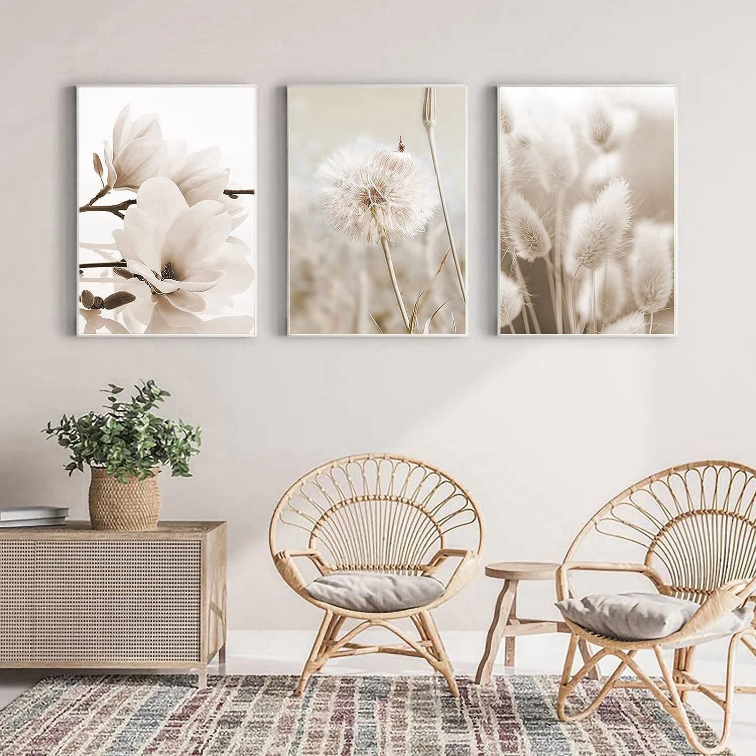 LPFNSF Beige Home Decoration Poster, Modern Reed Plant Decoration Landscape Painting, Bedroom, Living Room - Image 4