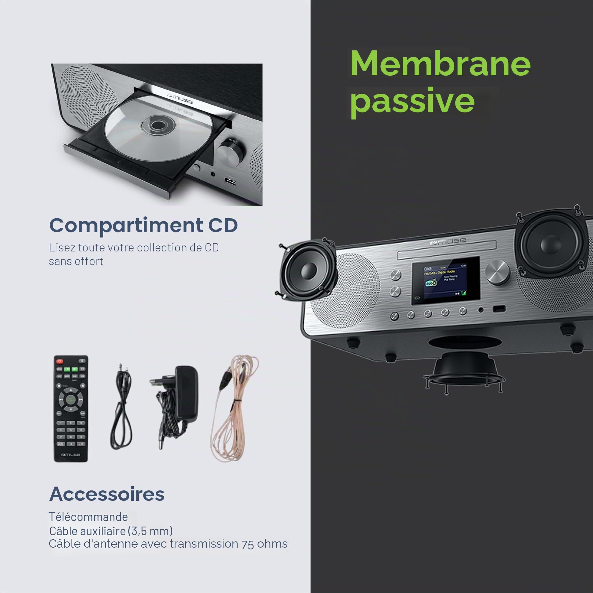 MUSE Micro chaîne HiFi M-885 DBT