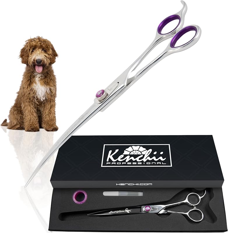 Tesoura Curva para Tosa de Cães Kenchii Scorpion com Lâmina Microserrilhada 20,32 cm