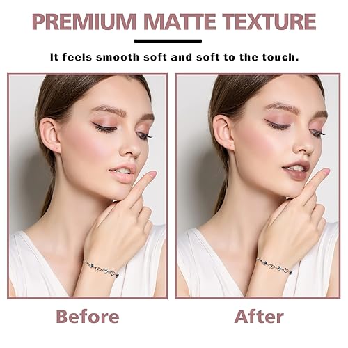 Miniatura 10 de Lápiz labial mate nude sedoso, terciopelo sedoso, lápiz labial color nude, lápiz labial antiadherente, impermeable, de larga duración, maquillaje de