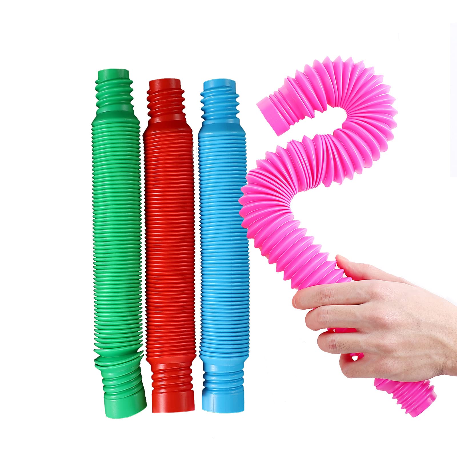 DERAYEE 14 Pezzi Pop Tubes: Giocattoli Sensoriali Colorati Anti-Stress, Tubi Estensibili Per Bambini E Adulti Con Ansia O ADHD