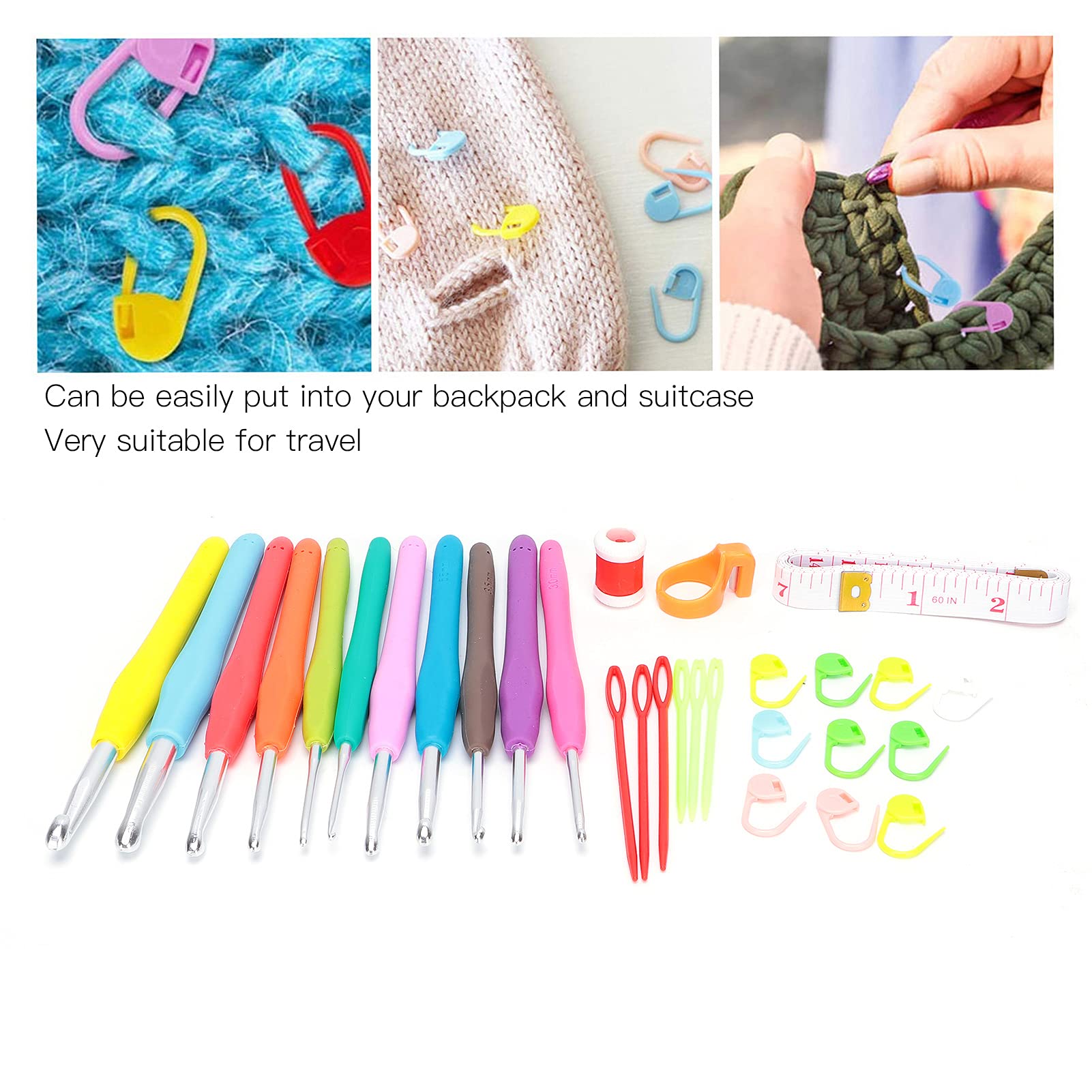Aiguilles à Crochet Set 30pcs, Ensemble de 11 pcs à Tricoter Avec Poignées Ergonomiques en Caoutchouc à Prise Souple, Kits Pour Adultes Débutants, Cadeau Sœur Aiguilles à Crochet Set 30pcs, Ensemble de 11 pcs à Tricoter Avec Poignées Ergonomiques en Caoutchouc à Prise Souple, Kits Pour Adultes Débutants, Cadeau Sœur