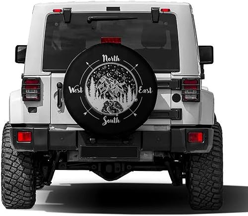 Miniatura 4 de Foruidea Cubierta de neumático de repuesto de brújula de piel sintética para neumáticos de remolque, RV, SUV y muchos vehículos de 17 pulgadas