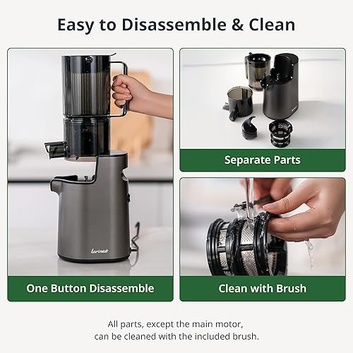 Miniatura 8 de Larinest Máquinas exprimidoras de masticación lenta, máquinas exprimidoras de prensa en frío con canal de 4 pulgadas de ancho máquina exprimidora