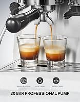Reemix 20 Bar Espresso Kávéfőző Beépített Kávédarálóval és Tejhabosítóval Rozsdamentes 2