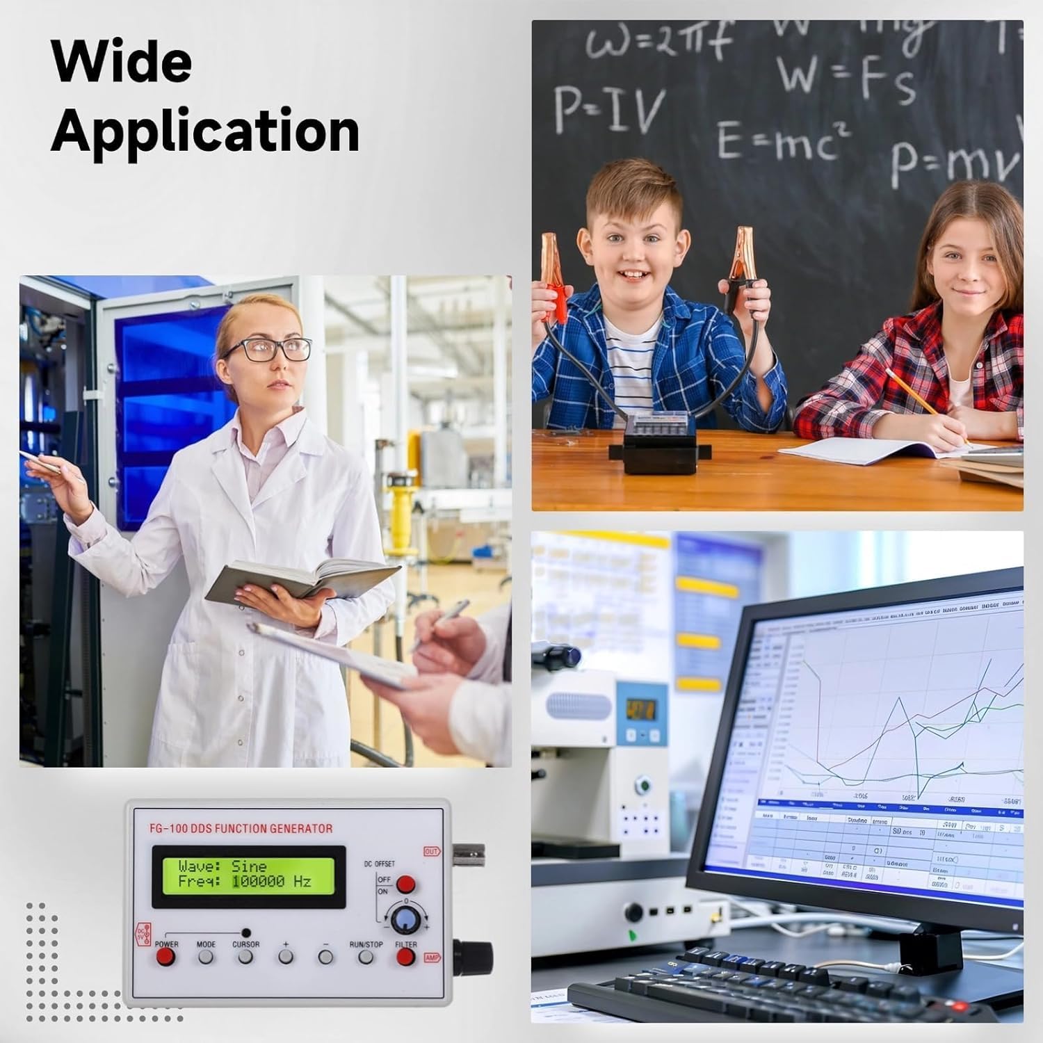 Fyearfly DDS-Signalgenerator 1 Hz–500 kHz, FG-100 Frequenzgenerator Funktionsgenerator Sinuswelle Rechteck- Und Dreieckwelle Zählersignalquelle, Zum Testen Und Debuggen