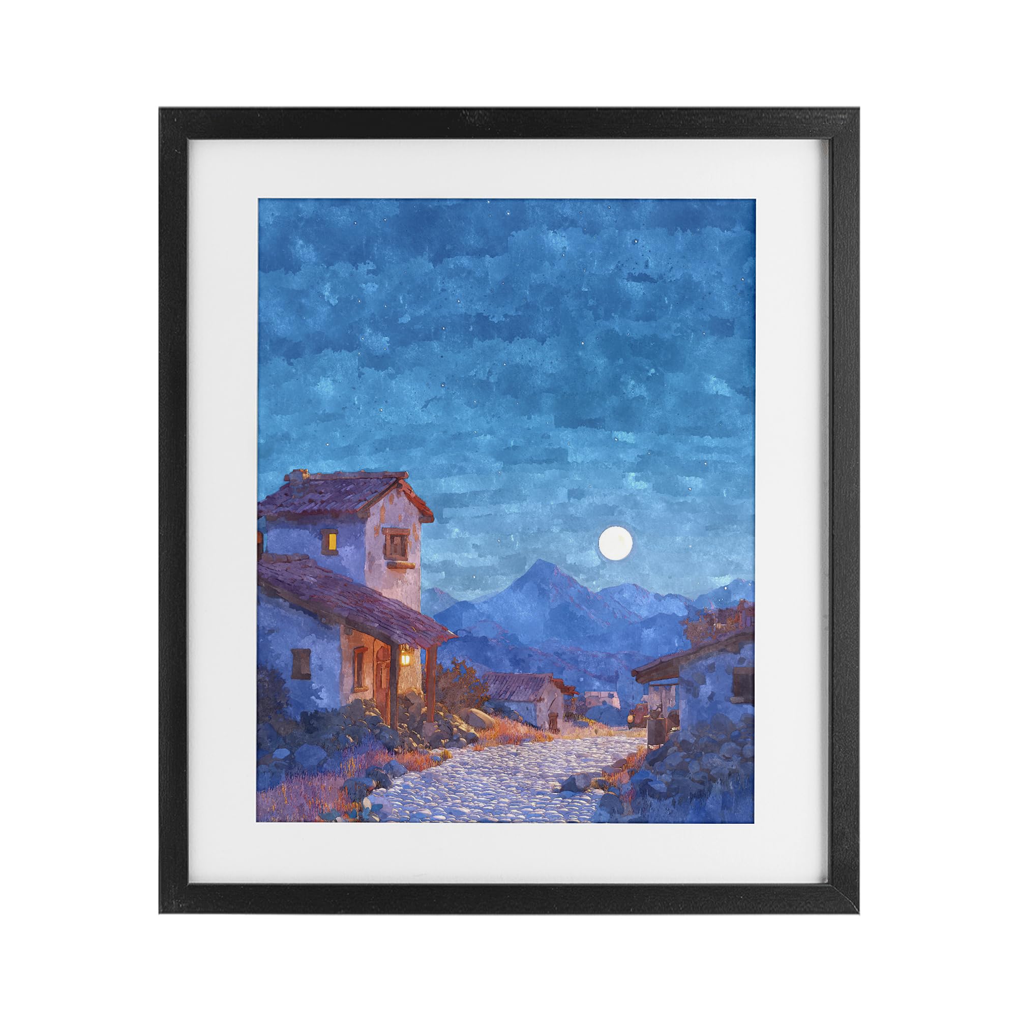Cadre Moon over Quiet Town Stupell Industries pour salon chic