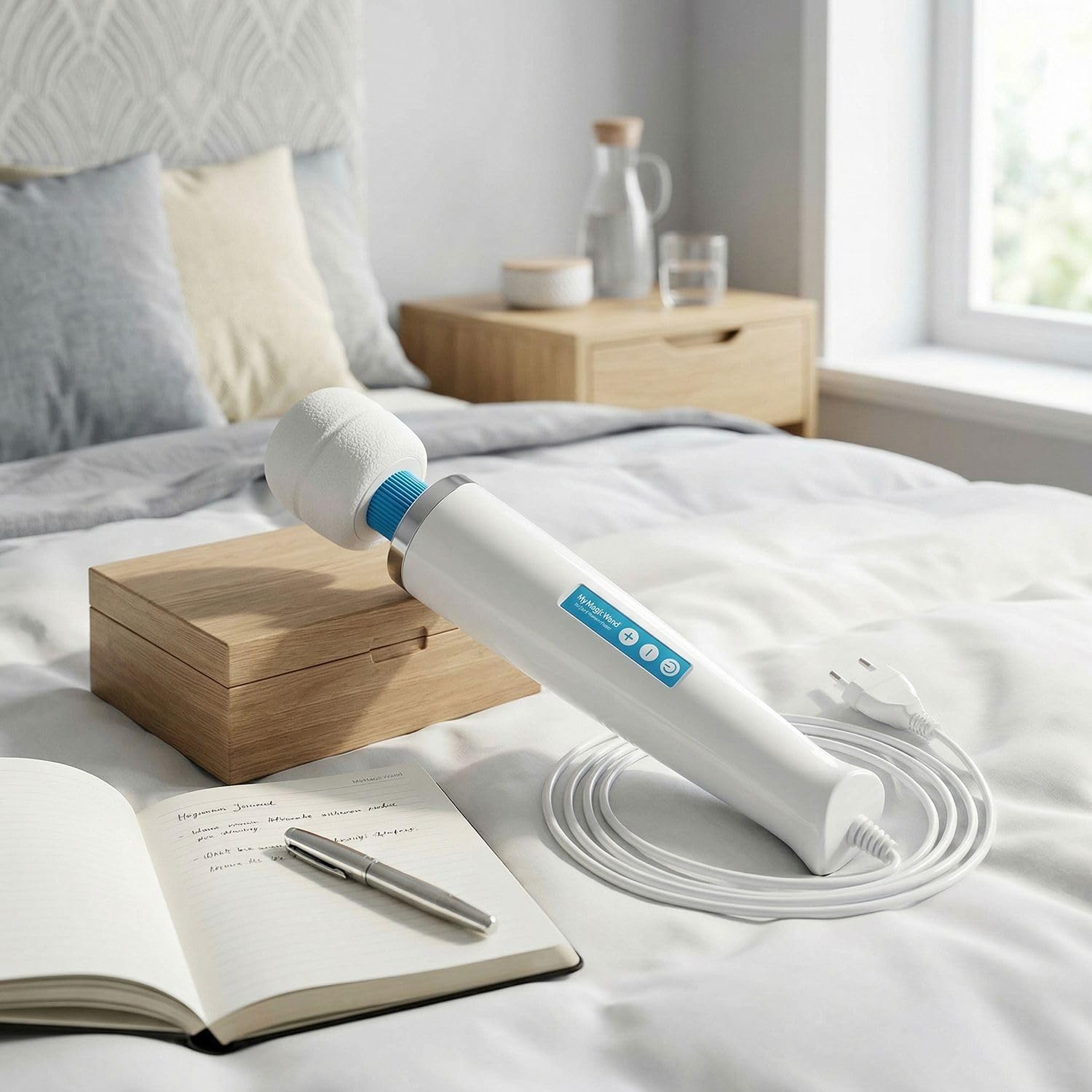 My Magic Wand (6 livelli di vibrazione) Massager per donne - massaggiatore, motore potente e estremamente silenzioso, massaggiatore muscolare, massaggiatore più forte in Europa - blu