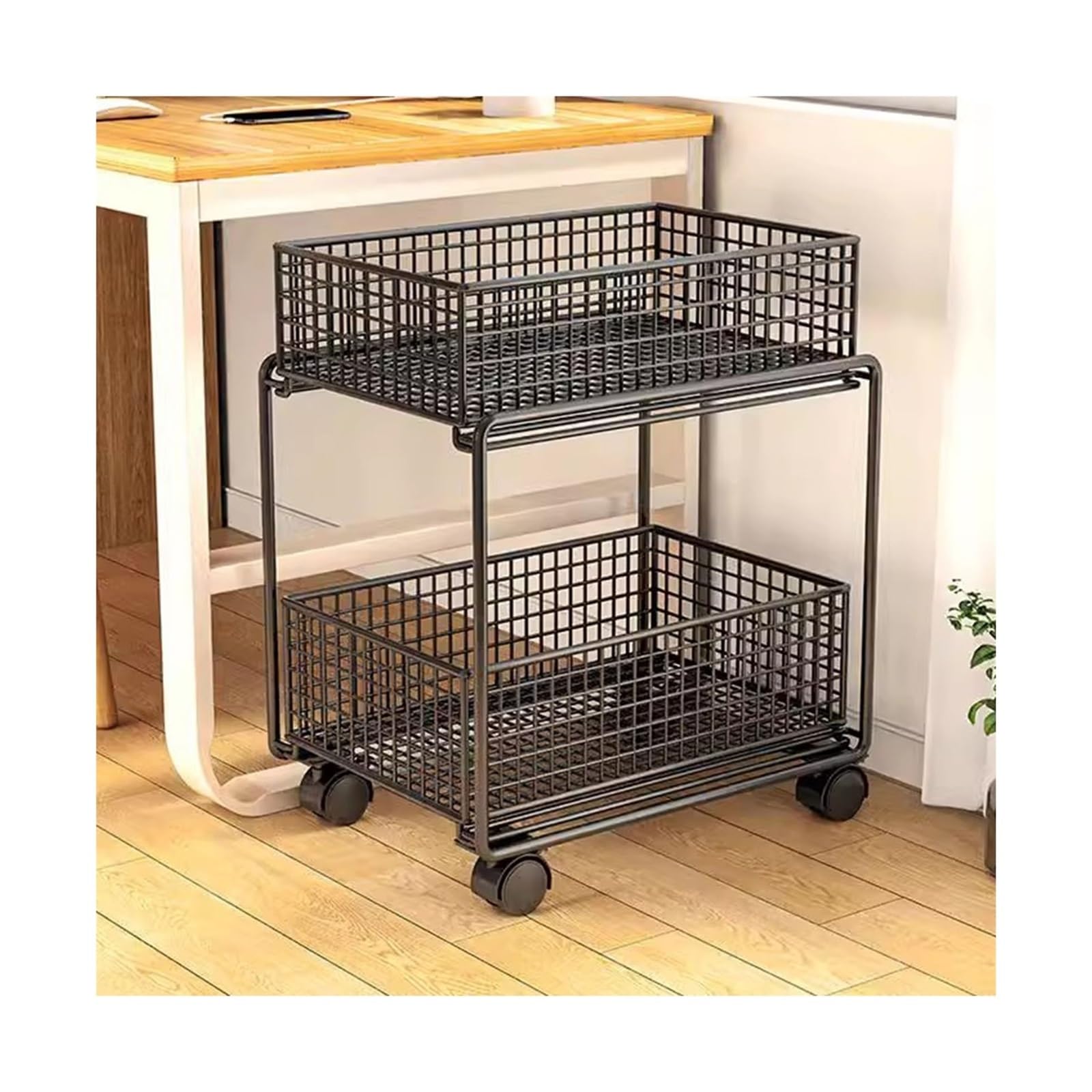 Book Desk Cart Mobile Bookshelf Storage Rack Book Snack Storage Rack Small Cart Under The Desk Desk Side Sorting Rack Utility Rolling Cart
