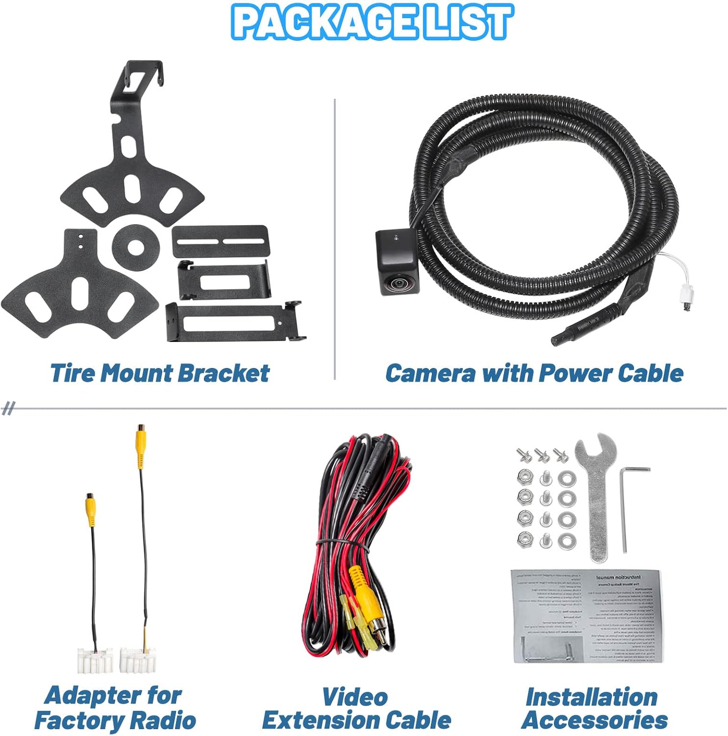 EWAY Light 2.0 Spare Tire Reverse Backup Camera for Jeep Wrangler JK Compass Commander Patriot Liberty 2007-2018, Upgrade Ajustable Brackets for Flexible Angle, Hitch Camera with 90° Ajustable Angle