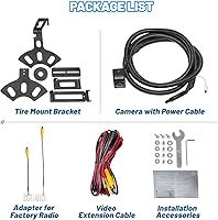 Vista 6 de EWAY Light 2.0 Spare Tire Reverse Backup Camera for Jeep Wrangler JK Compass Commander Patriot Liberty 2007-2018, Upgrade Ajustable Brackets for