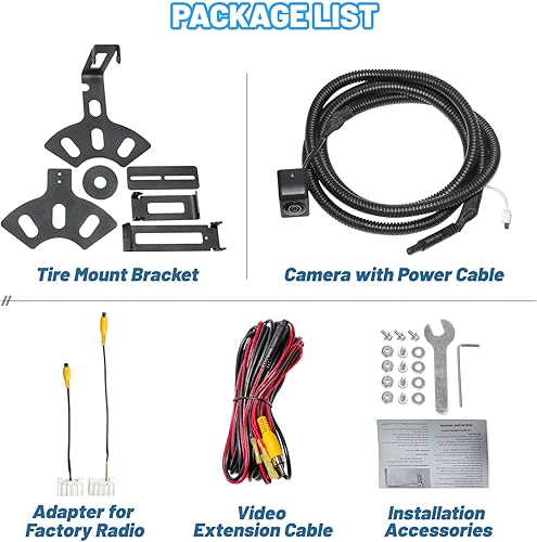 Miniatura 6 de EWAY Light 2.0 - Cámara de respaldo de neumáticos de repuesto para Jeep Wrangler JK Compass Commander Patriot Liberty 2007-2018, soportes ajustables