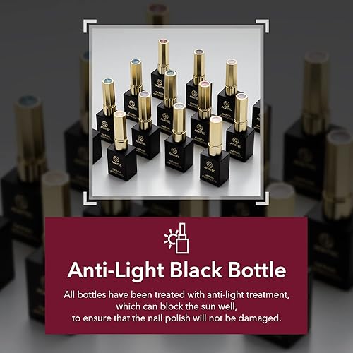 Miniatura 5 de Aokitec Kit de esmalte de uñas de gel de un color0.5 fl oz, juego de esmalte de uñas de gel semipermanente, juego de esmalte de uñas de gel de
