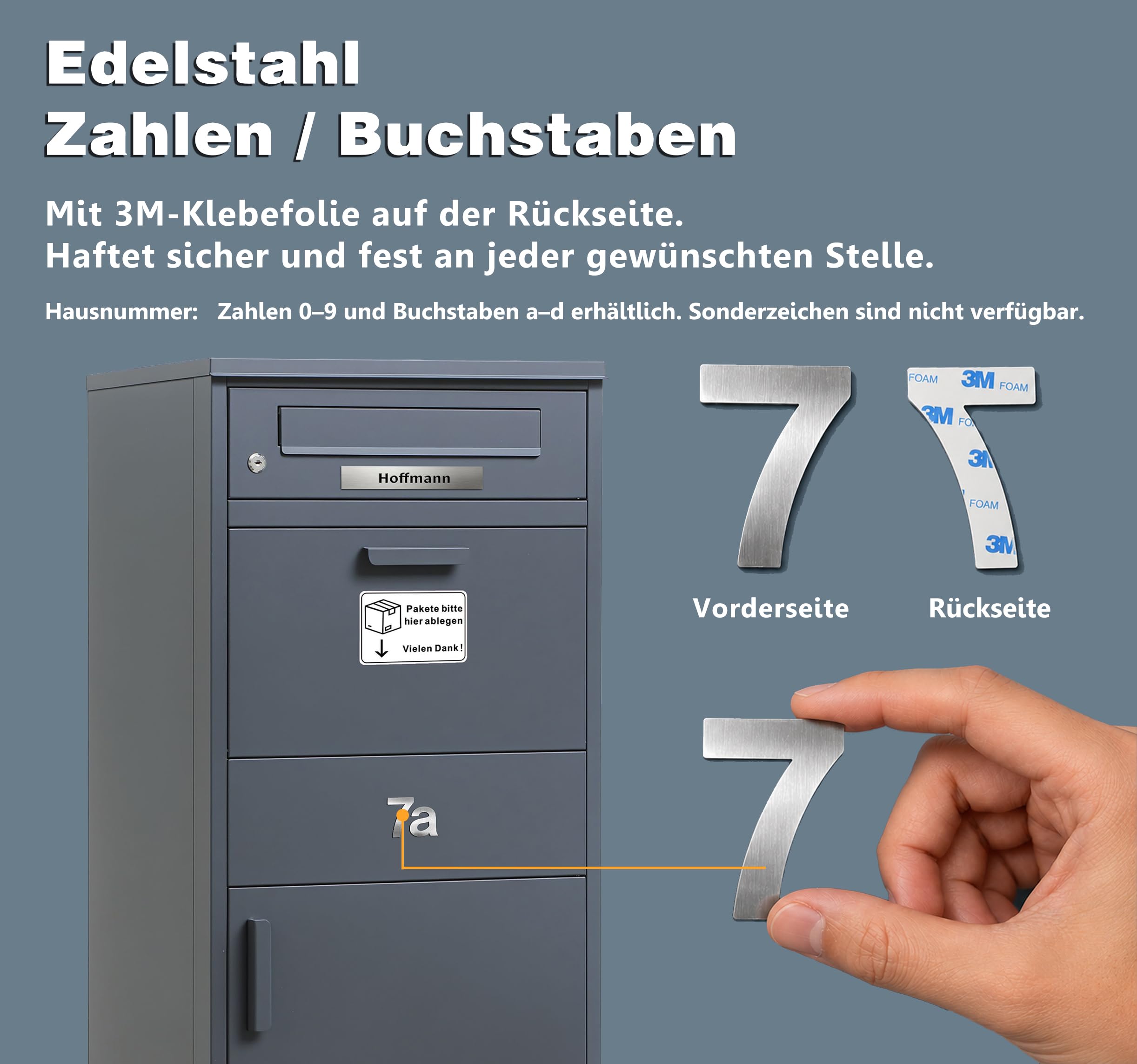 Zedelmaier Paketbox, Briefkasten mit Paketfach, 112 x 50 x 39 cm, Anthrazit | XXL Paketkasten für draußen, Paketbriefkasten, 85 L; personalisiert mit Lasergravur, Namensschild, Hausnummer, 4 Schlüssel