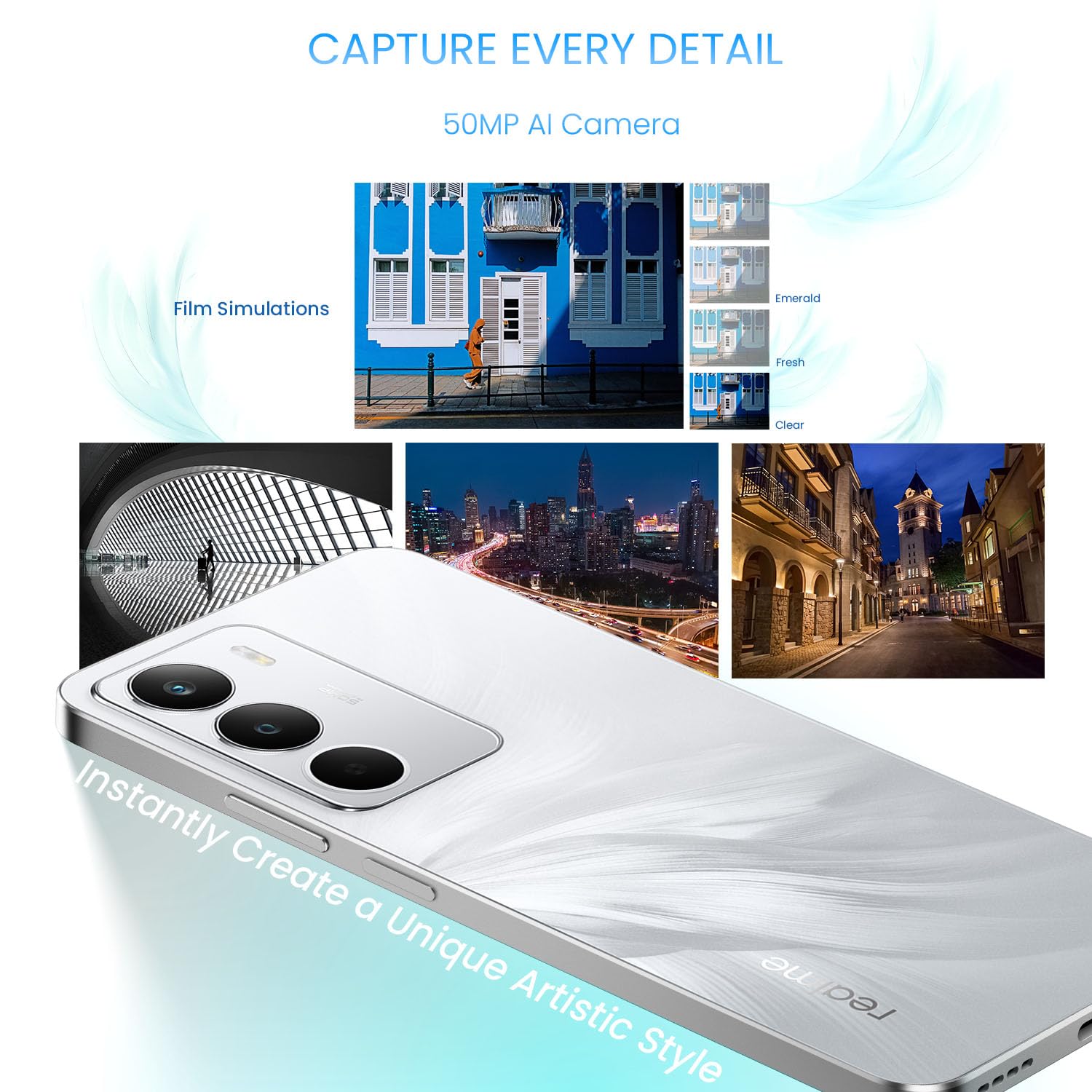 realme C71 4G Smartphone 8+256GB, Cigno Bianco, Schermo 6.67 pollici, Refresco a 120 Hz, Caricamento 45W Rapido, Batteria 6000mAh, Fotocamera de 50MP, Powerful 8 Core Processor, IP54