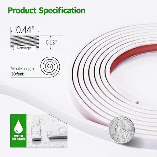 Miniatura 2 de LONGKING Moldura para despegar y pegar de 30 pies, moldura para paredes, bordes, bordes, borde de azulejos contra salpicaduras, borde flexible y