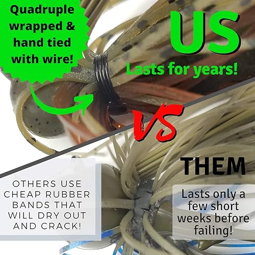 Miniatura 5 de Rock Crawler - Plantillas de fútbol de tungsteno para pesca de lubina, juego de señuelos de pesca de cabeza de torneo de primera calidad, kit de