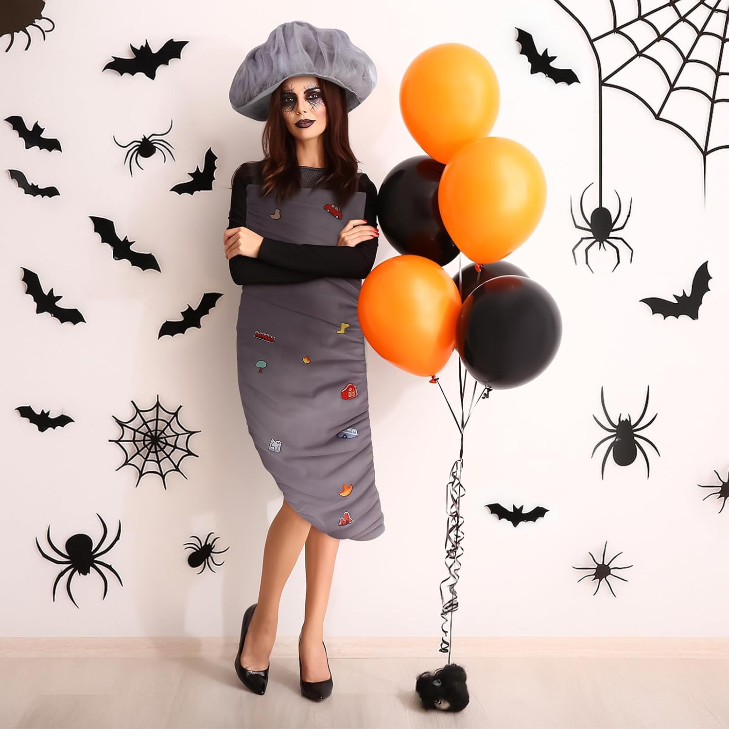 Mepase Tornado Costume Halloween Storm Costume Swirling Vortex Style for Adult with Dark Clouds Hat Swirling Vortex Style for Adults That Enjoy Thunder Weather Storms and Destruction - Image 5