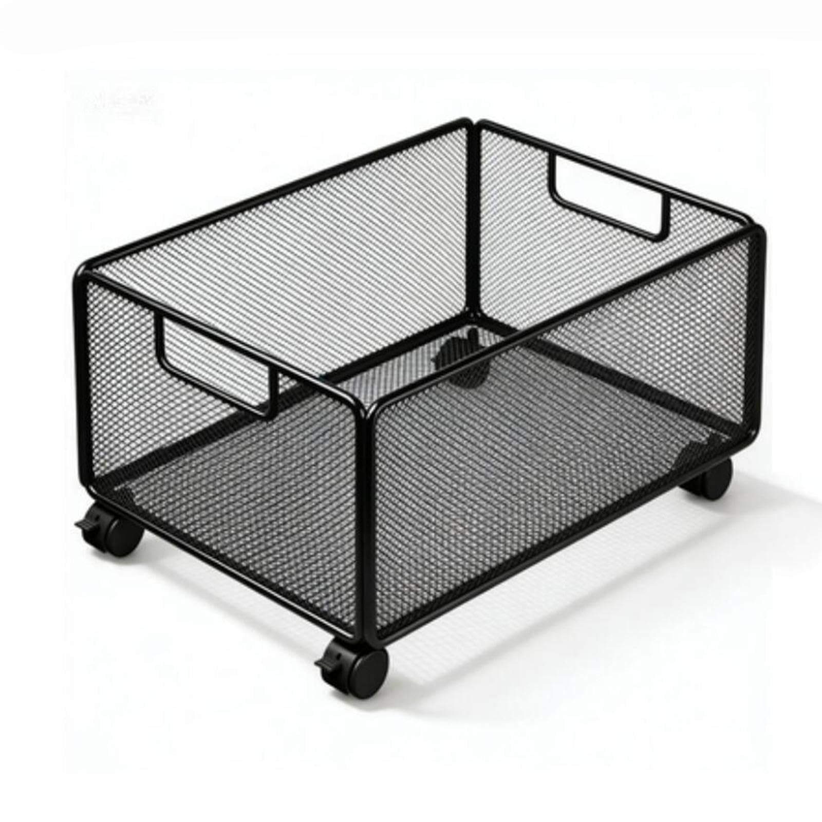 perfk Carrello Portadocumenti in Rete con Ruote, Carrello portaoggetti Portatile da Mettere sotto la scrivania, Organizer con Ruote per dormitorio, 30 Cm X 38 Cm X 23
