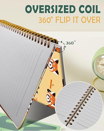 Miniatura 5 de Cuaderno de escritura en espiral a rayas, diario universitario forrado de tapa dura A5 para mujeres y niñas, encuadernación de doble alambre fuerte