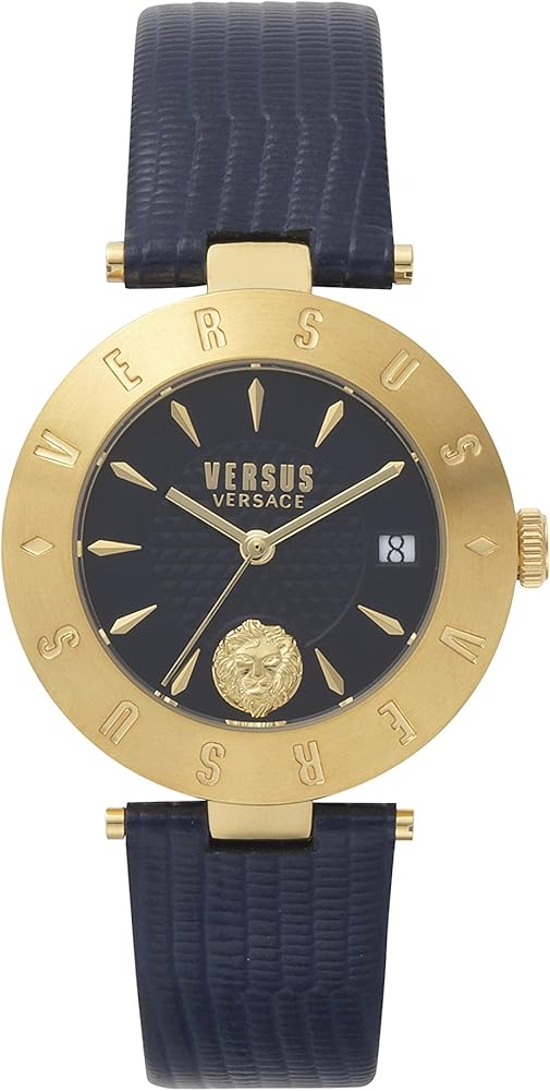 Versus versace orologio analogico donna con cinturino in pelle e quadrante in acciaio inox VSP772218