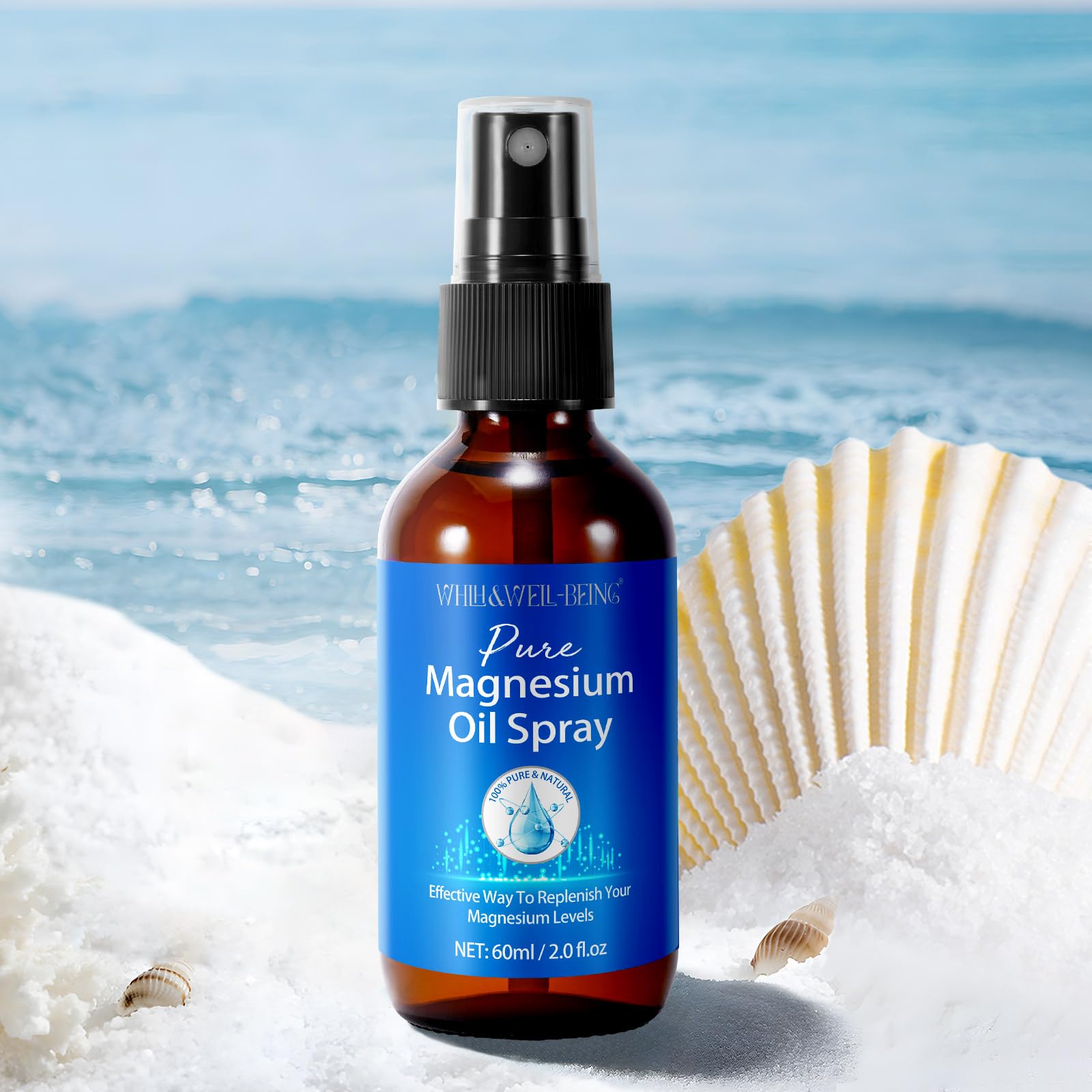 Magnesium Spray, Pure Magnesium Oil Spray for Feet, Natural Ingredient in Glass Bottle, Easy to Absorb and Use 1Pack — Amazon image 9