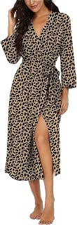 Women Kimono Robes Long Knit Bathrobe Lightweight Soft Knit Sleepwear V-neck Casual Ladies Loungewear