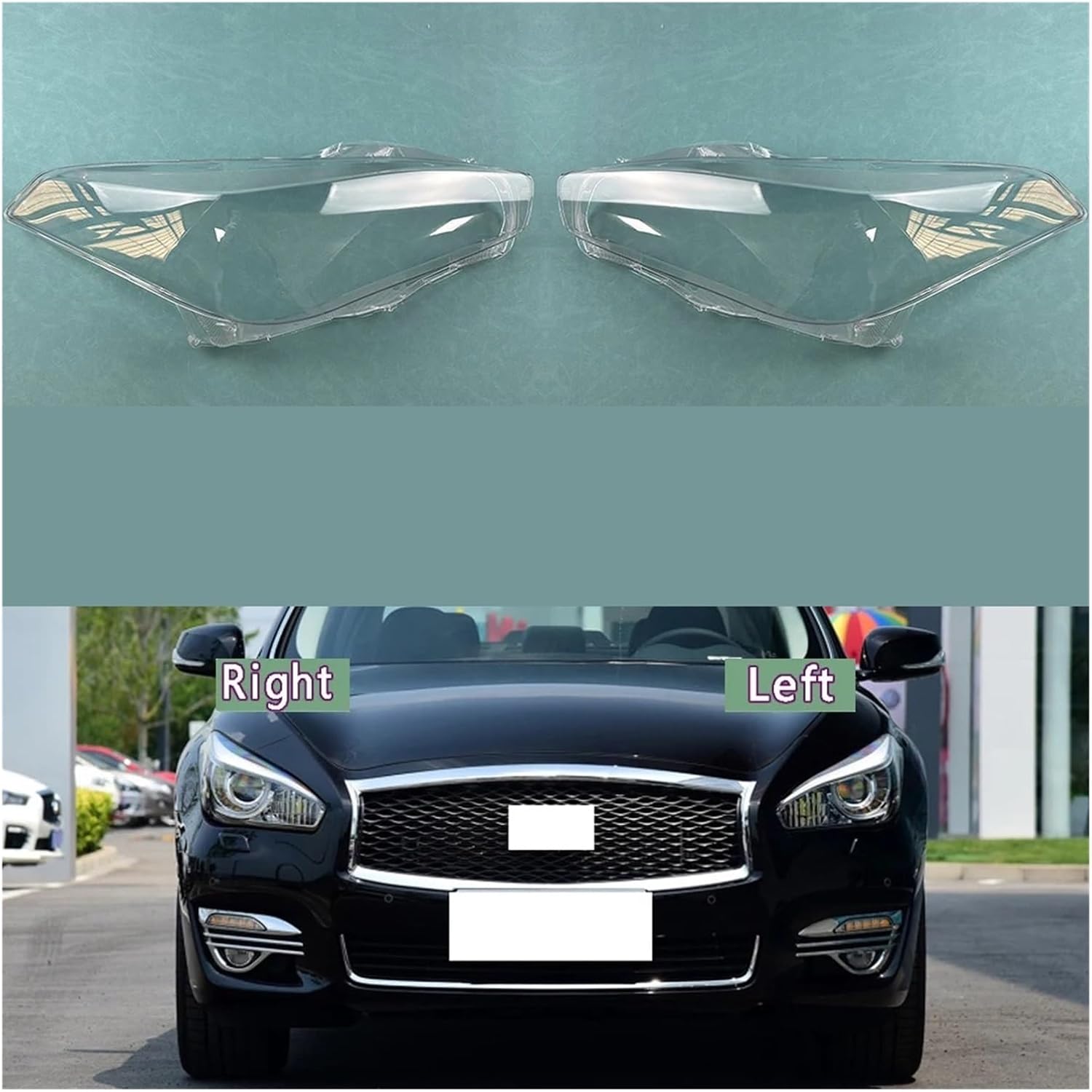 Headlight Transparent Cover，Compatible For Infiniti Q70 2015 2016 2017 2018 2019，Lampshade Headlamp Shell Glass Replace Lens(1 Piar)