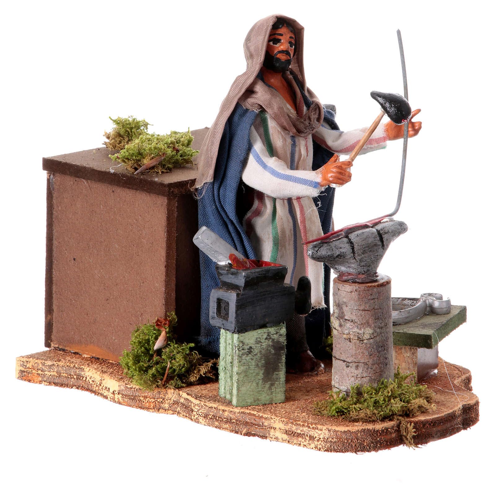 Holyart Crèche Napolitaine: Forgeron crèche napolitaine Mouvement 12 cm 15x15x15 cm