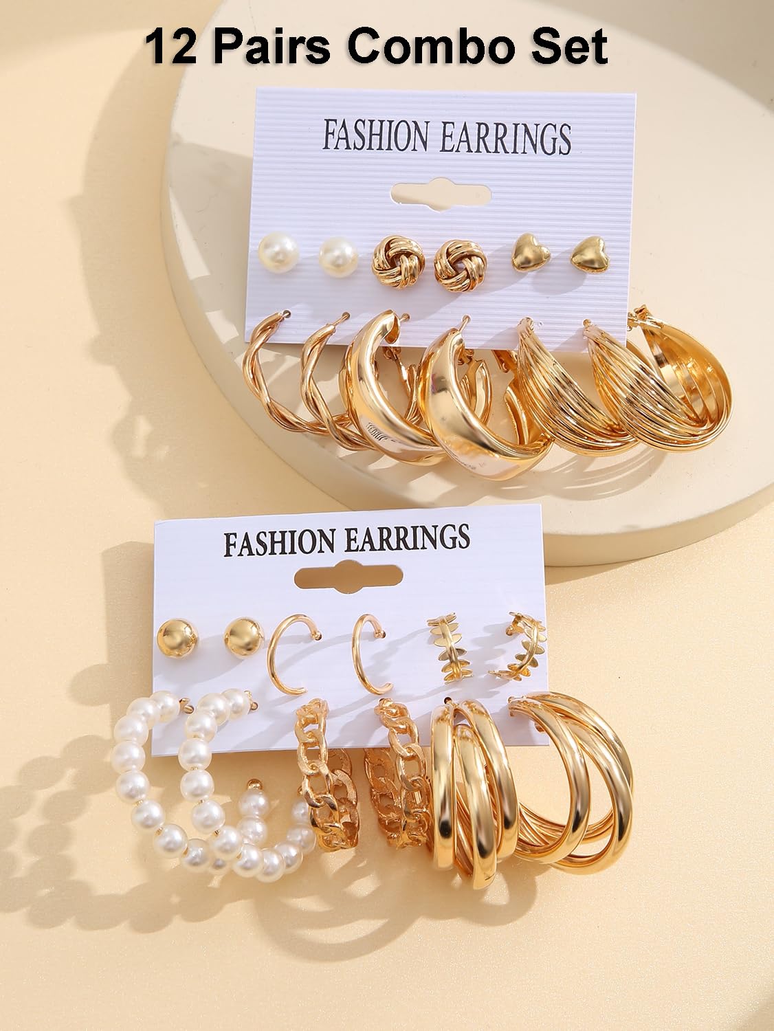Shining Diva Fashion 12 Pairs Combo Earring Set Latest Stylish Western Earrings for Women and Girls (16142er) 1