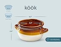 Vista 7 de KooK Tazón de Sopa de Cebolla Francesa, Sopa de Cebolla Francesa, Jarra, Tazón Apto para Horno, Cerámica, Asas, Gres, Lavavajillas, Microondas, Apto