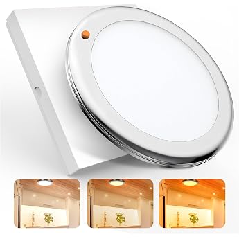 LED Ceiling Light 12 V 3 Colours 2700 K / 4000 K / 6000 K Diameter 18 cm Dimmable Motorhome Lamp 860LM for VW Bus Boat Yacht Trailer Marine and Vehicle Interior [Energy Class E] [Energy Class E]