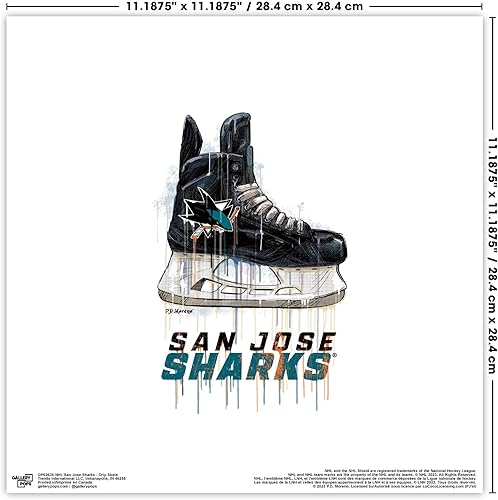 Miniatura 6 de Trends International Gallery Pops NHL San Jose Sharks - Póster de pared de patín de goteo, 12.00 x 12.00 pulgadas, versión sin marco