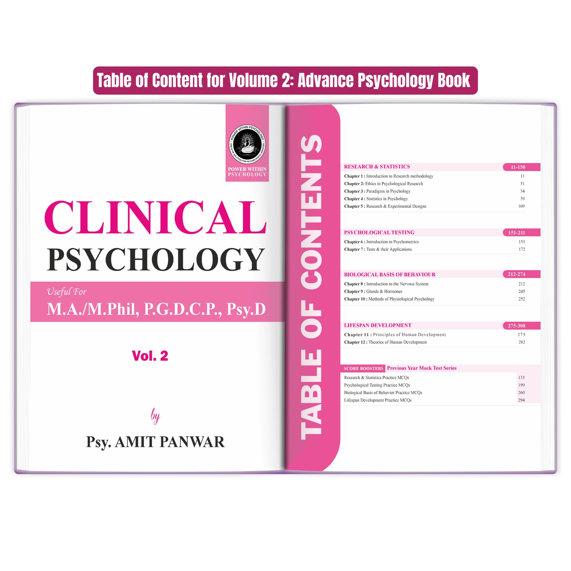 PWP MPhil / MA Clinical Psychology (4 Books Set) - PsyD & Post Graduate Diploma in Clinical Psychology (RCI) Entrance Exam Preparation Book - New & Updated Edition 5, 2026 - Power Within Psychology 2