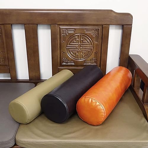 Miniatura 2 de Almohada de cuello redondo para dormir, almohada cervical larga de piel sintética, impermeable, almohada cilíndrica enrollable con funda extraíble,