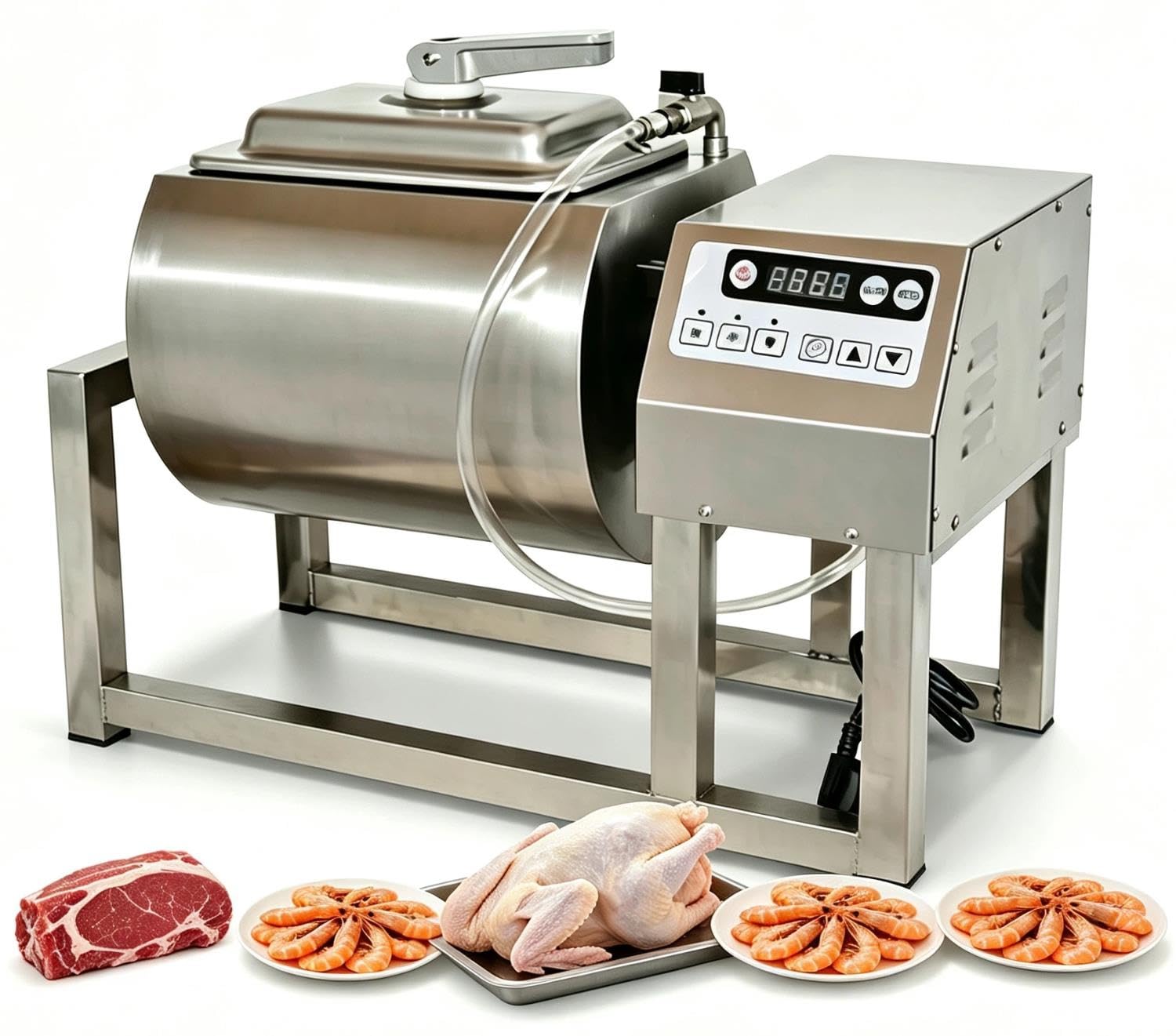 Marinateur à tambour sous vide Marinateur tambour en acier inoxydable 18 L