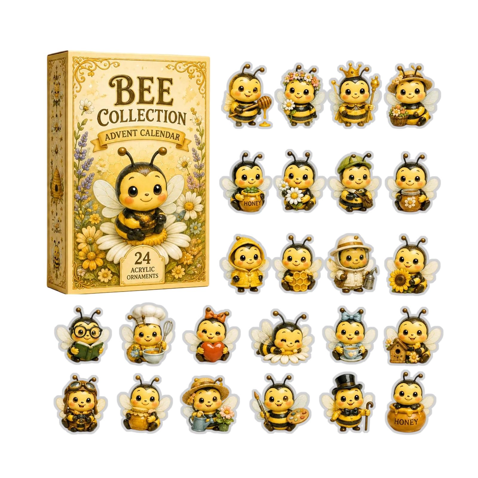 Bee magic Advent Calendar 2026,2D Acrylic Figurines Gift 24ps — image 1