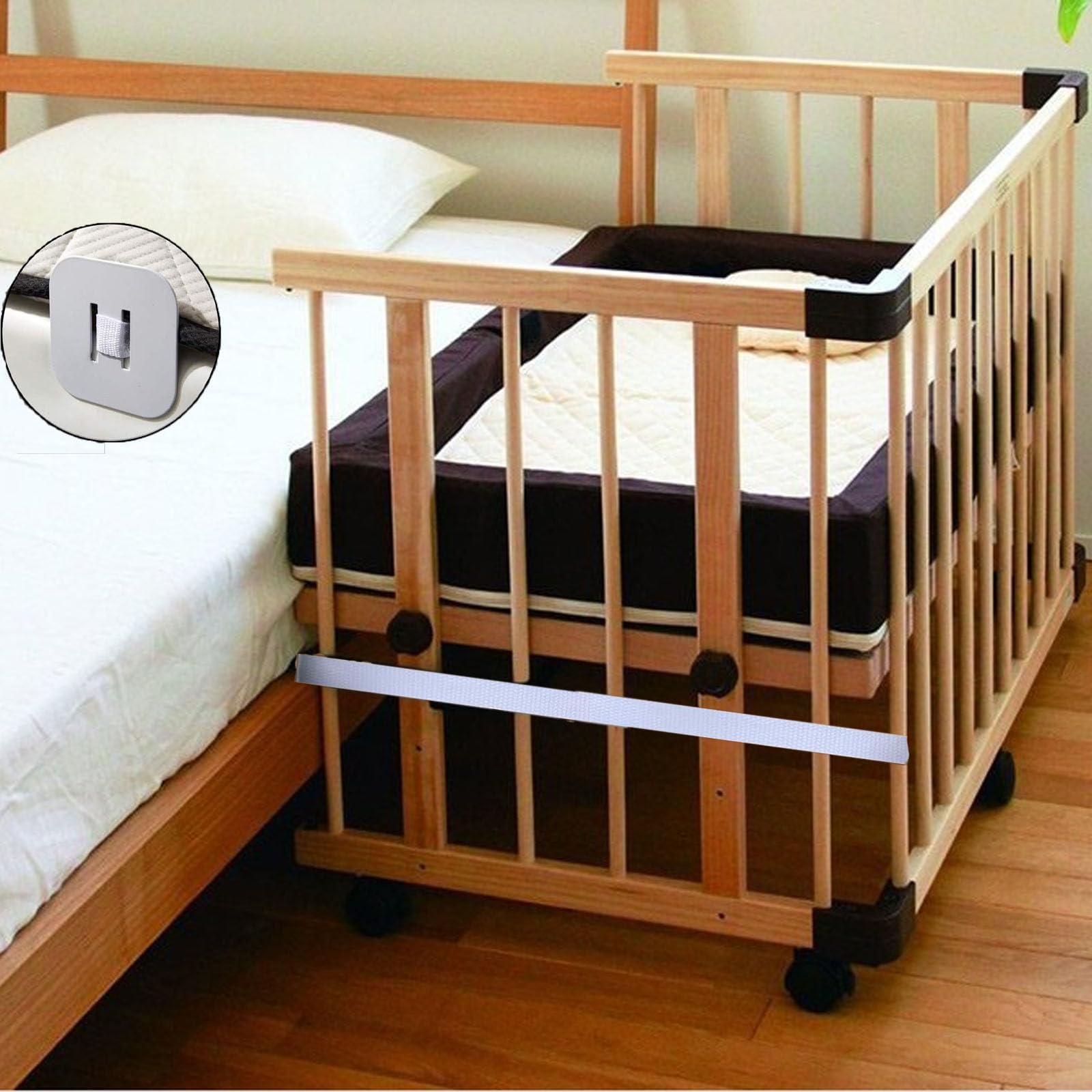 Beistellbett Befestigung,8 M Beistellbetten-Gurt,Gurt Für Boxspringbetten,Befestigung Beistellbett Boxspringbett Geeignet Für Feste Kleine Betten