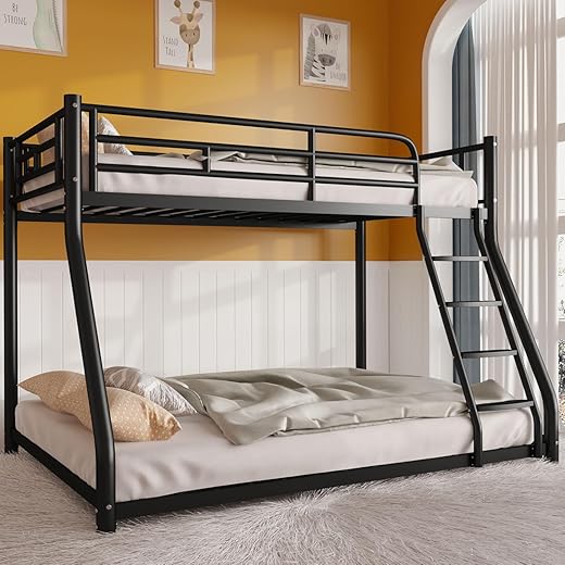 AUEYTVR Metal Bunk Bed Twin Over Twin,Bunk Bed Full Over Full,Twin Bunk Beds for Kids with Safety Guardrail and Bunk Bed Design,Steel Bed for Bedroom, School