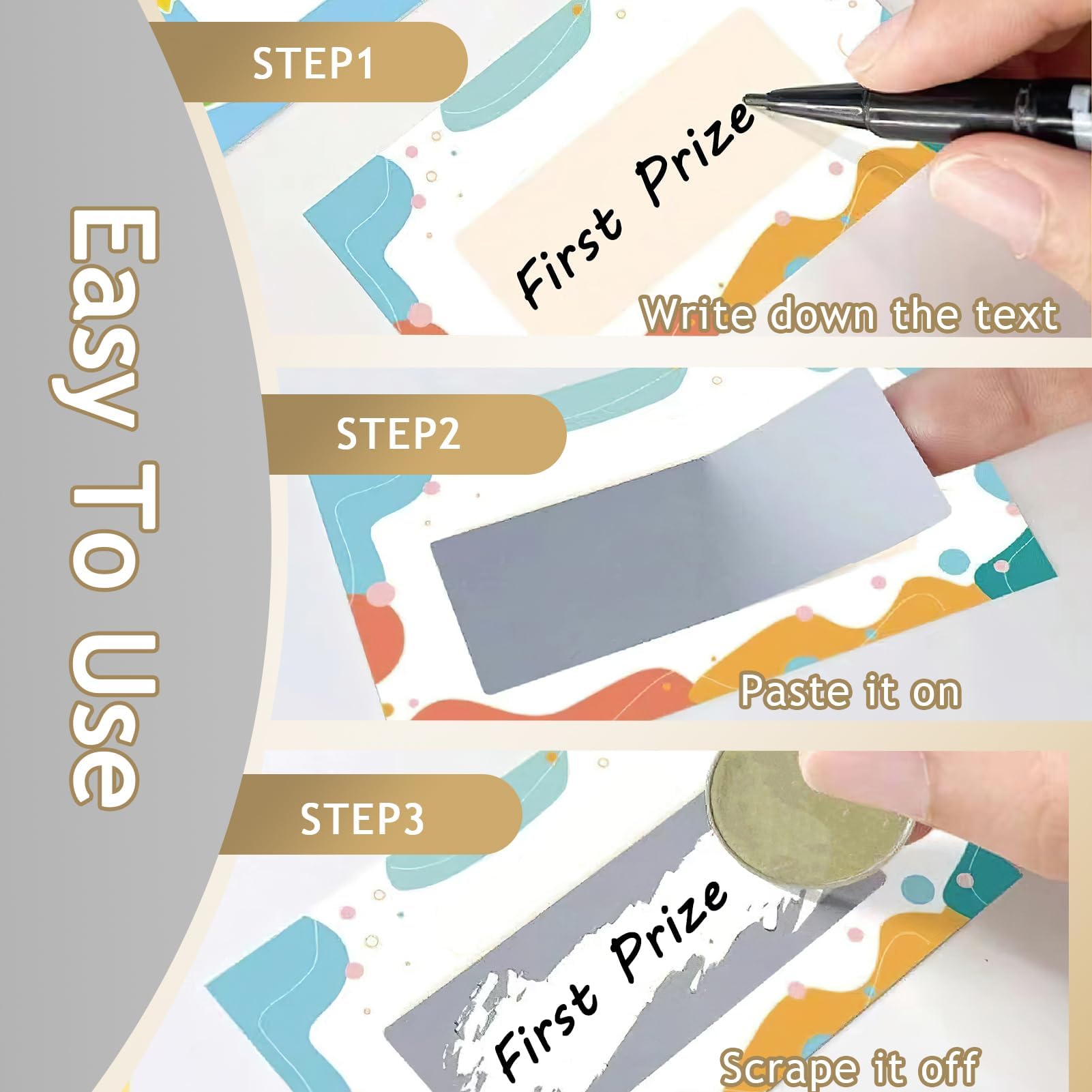 252 Cartes à Gratter Or Et Argent 50x25mm - Autocollants Surprise Pour DIY, Scrapbooking Et Fêtes
