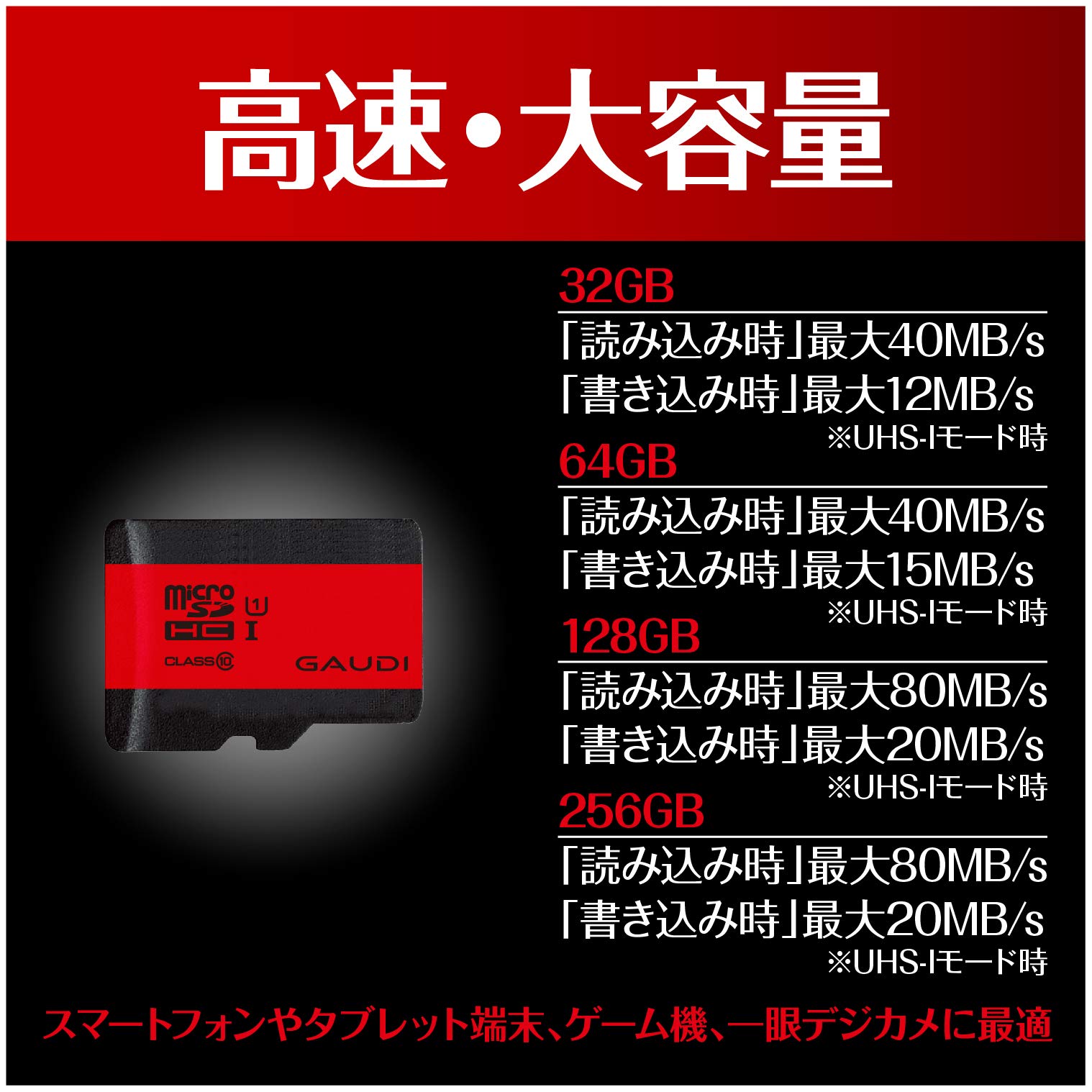 Amazon | GAUDI microSDカード 32GB UHS-I Class10 Nintendo Switch