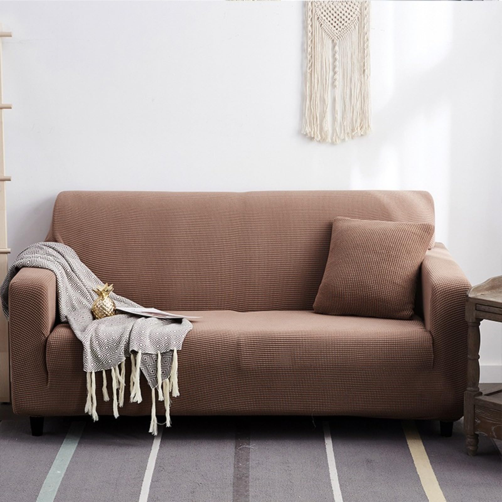 L A Forma Divano Copertura Divano Slipcover con Cinghie Elastiche Impermeabile Antiscivolo Trapuntato Mobilia Protettore per Bambini Animali Domestici 1 2 3 4 Sedili