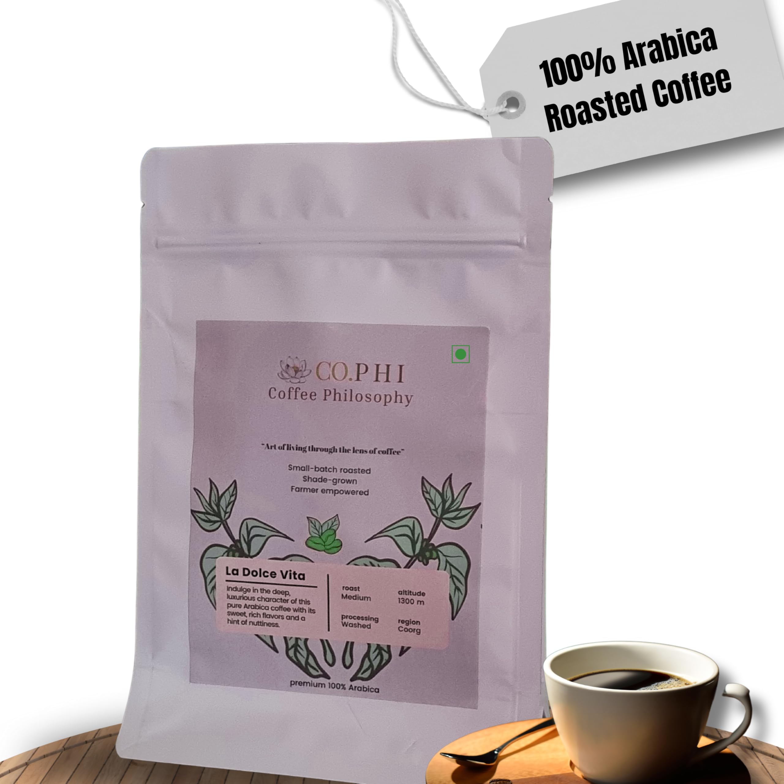 CO.PHI Coffee Philosophy La Dolce Vita Blend, Medium Roast, 100% Arabica Coffee, 250 gm, Washed processing, Coorg Region (B0DHHJVM5N) Amazon Price History, Amazon Price Tracker