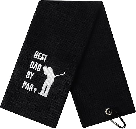 Review Fathers Day Golf Gifts from Daughters Son Kids,Funny Gifts for Dad,Golf Towel Gifts,Birthday Gifts for Dad for Stepdad, for Husband,Best Dad by Par-Black