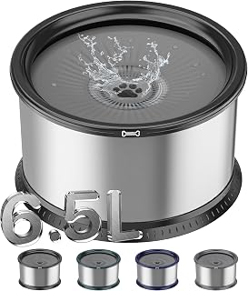 6.5L Stainless Steel Dog Water Bowl, No Spill Water Bowl for Dogs