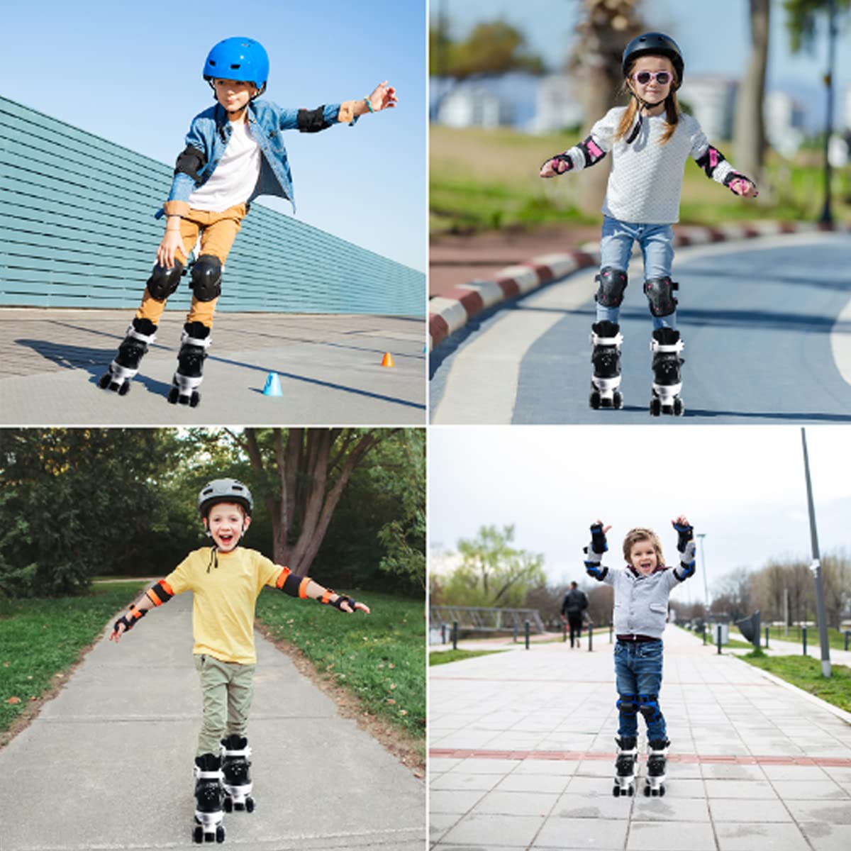 Patins à roulettes pour garçons avec Roues Lumineuses Patins à roulettes Ajustables pour Filles Patins à roulettes pour Enfants adaptés à l'intérieur et à l'extérieur