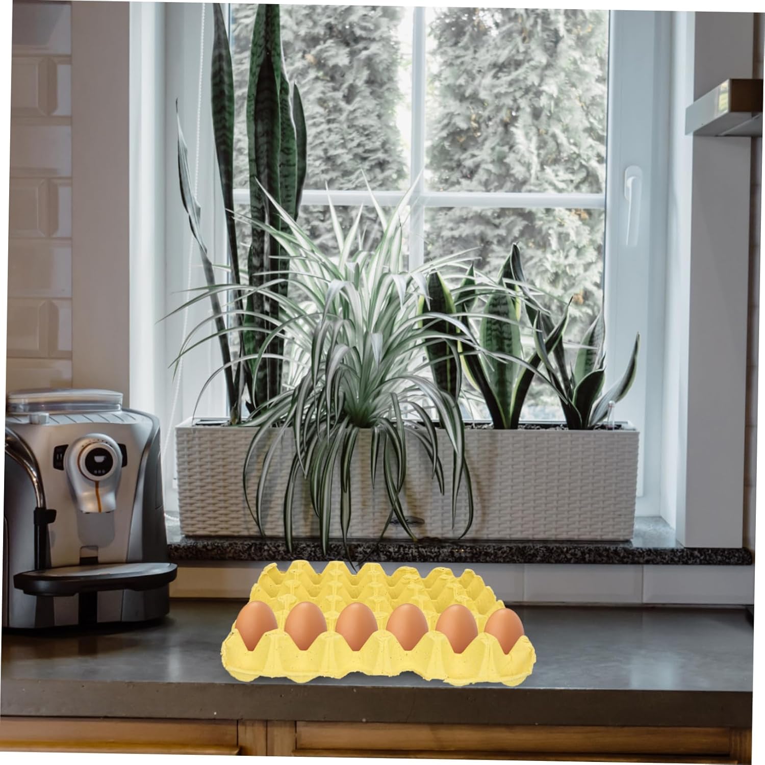 Ciieeo 5pcs Paper Pulp Egg Organizers Convenient Egg Storage Trays Household Holders for Kitchens Restaurants and Home Use