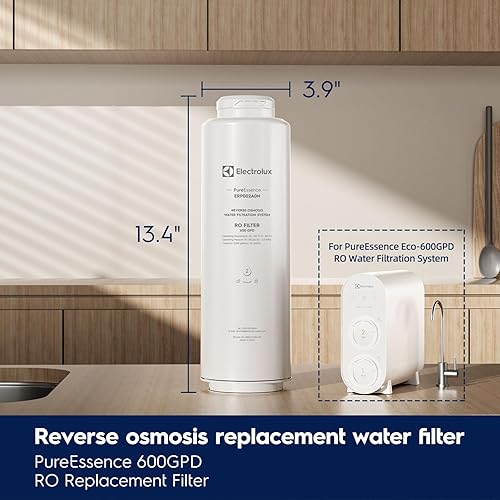 Miniatura 2 de Electrolux PureEssence Eco 600GPD RO Reemplazo del filtro, filtro de ósmosis inversa certificado NSF, larga vida útil de 2 años, TDS de alta