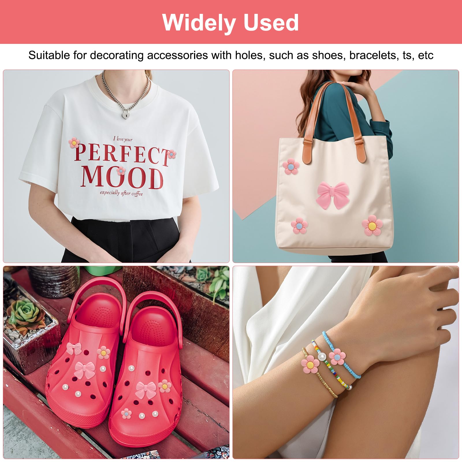 Zawieszka do butów, zawieszka w kształcie kwiatu, do butów Crocs, urocze buty, akcesoria dla dziewcząt, chłopców i dorosłych