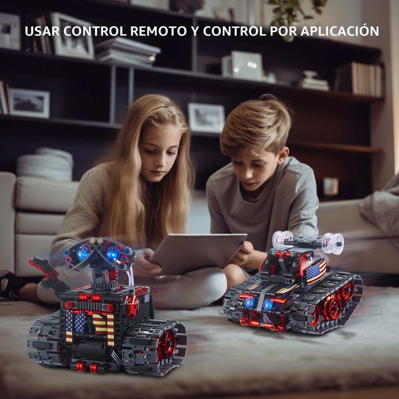 VEPOWER Robot de Ingeniería 4 en 1 para Niños - Juguete de Construcción con Control Remoto y App - Técnica, Tanque, Regalo Creativo para 6-12 Años